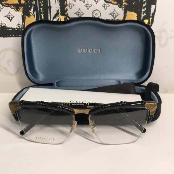 New Authentic Gucci Black and Brown Eyeglasses GG0660o 001 - Picture 4 of 12